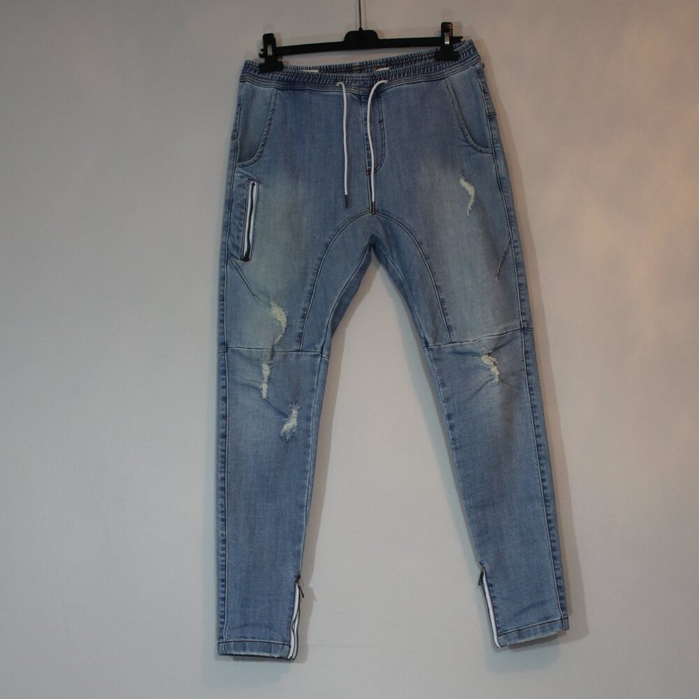 Kollar Men  handcrafted stretch denim slim  Jeans pull on size 32